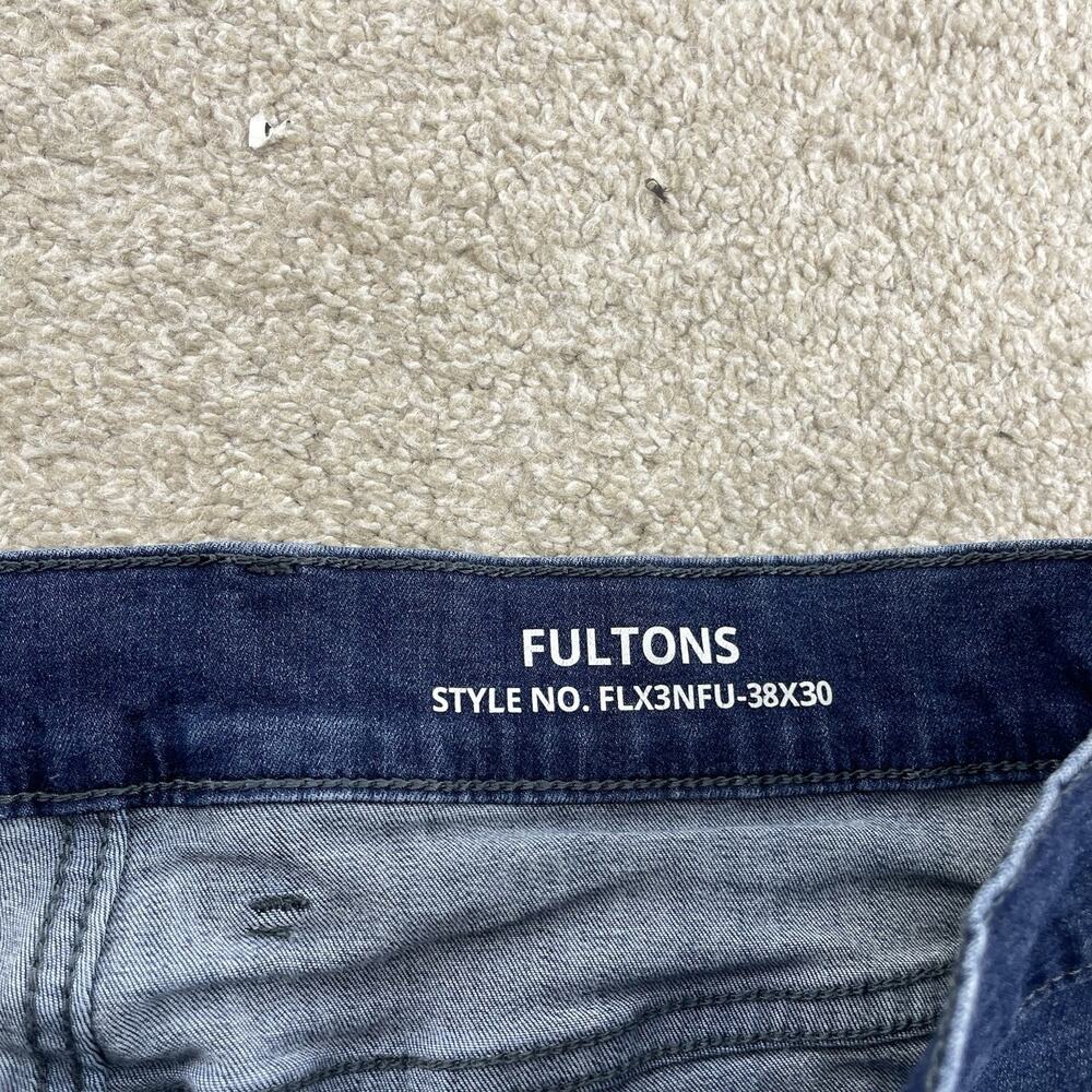 Mugsy Fultons Jeans Mens 38 x 30 Blue Dark Wash Slim Tapered Denim 58-29 - Picture 5 of 9